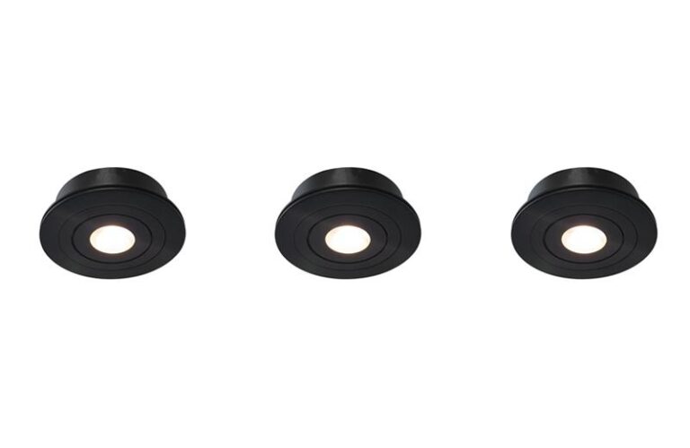 Florence GIII recessed spotlight with compact dimensions and displayed in black