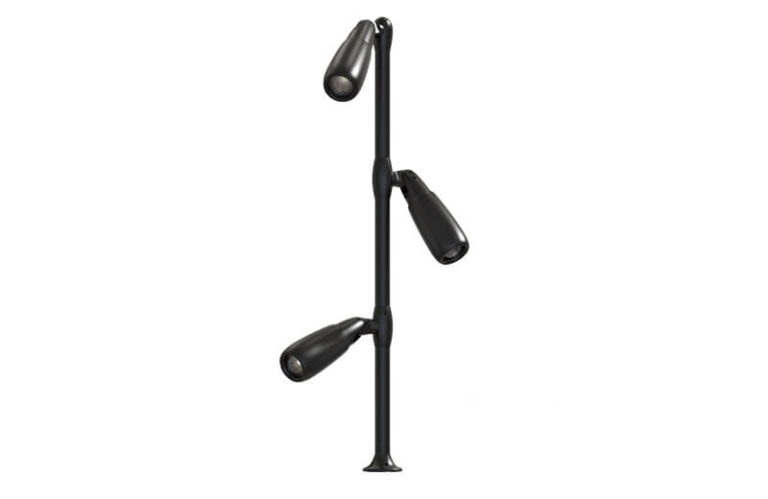 multiple surface mounted spotlights on extension in black