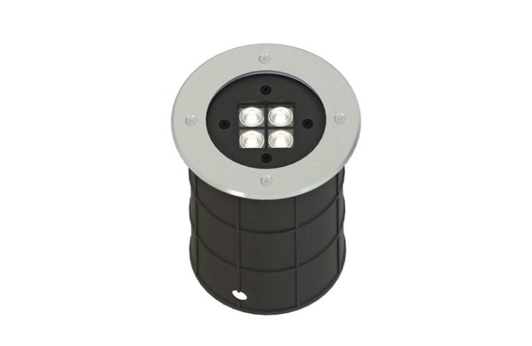 Revo in ground recessed compact ip67 in black with aluminium ring