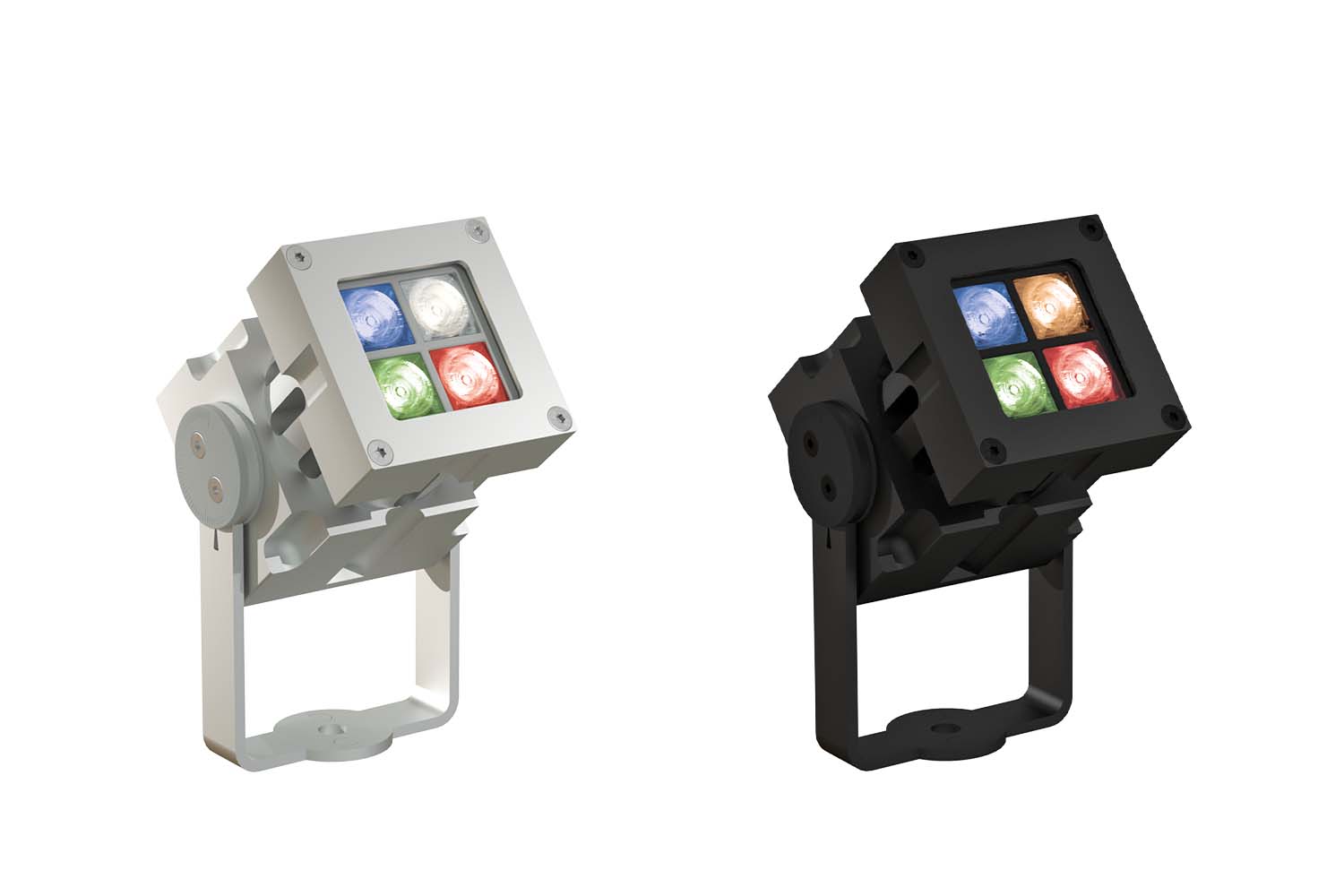 compact architectural lighting fixture with rgbw and rgba led modules