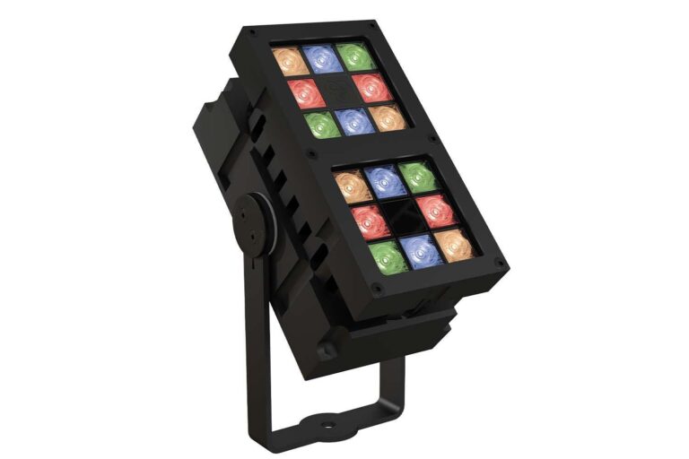 architectural lighting fixture with rgba led modules in black