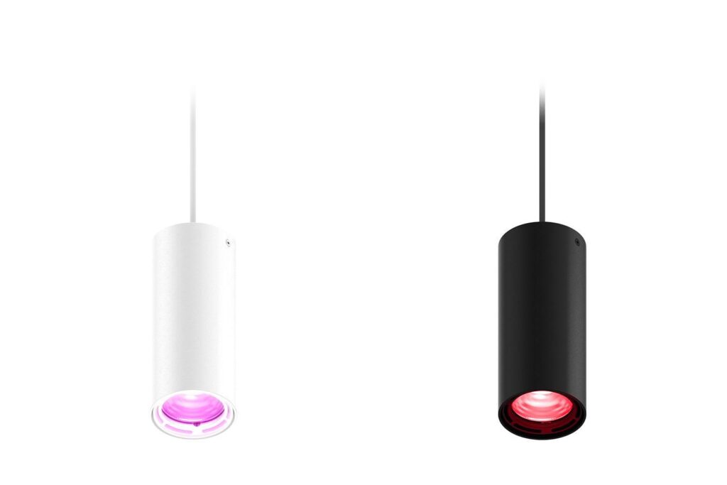 Ruby Compact Pendant RGB light in black and white