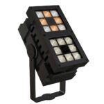 Outdoor lighting fixture with tunable white and white led modules in black