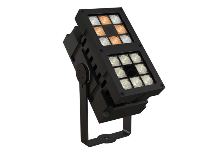 Outdoor lighting fixture with tunable white and white led modules in black