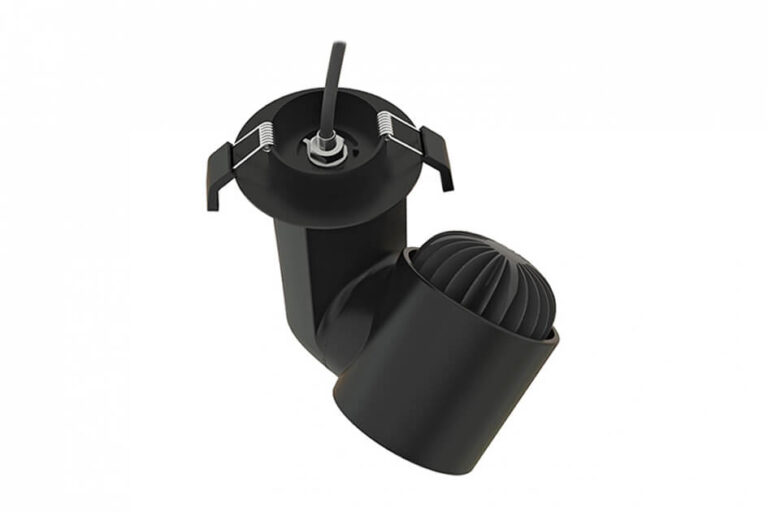 Ceiling mounted adjustable spotlight in black