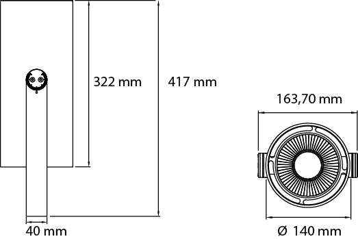 RUBY.Q Wall Bracket for 6 Rods, Vertical/Horizontal Bracket for